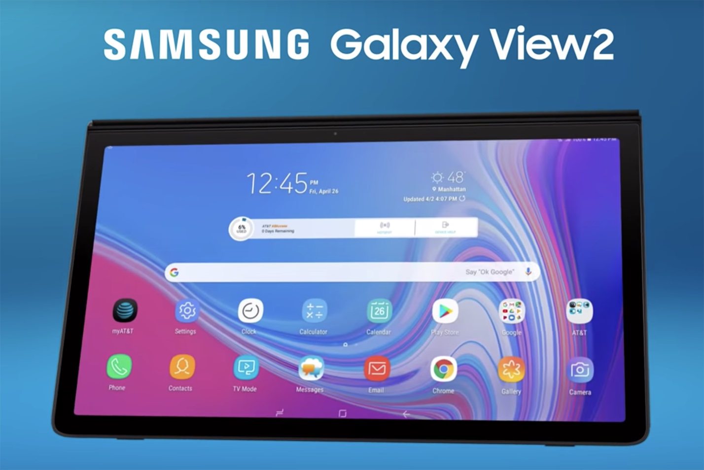 Nueva “tablet” Galaxy View 2 de Samsung con Android y 17.3 pulgadas