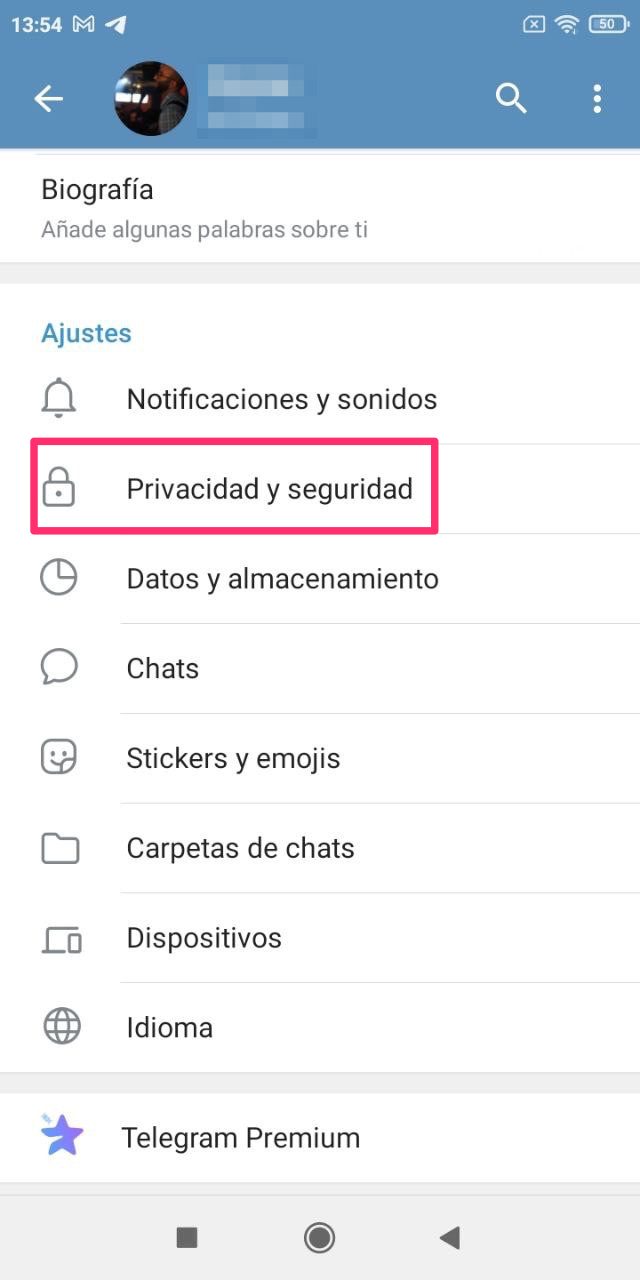 Aplicación de Telegram