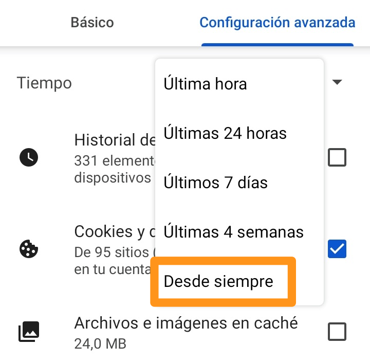 Configuración de Chrome