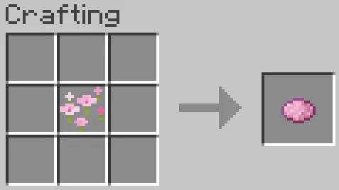 Elaboración de receta de tinte rosa en Minecraft
