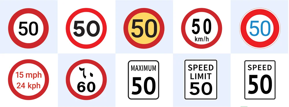 Ejemplos de límites de velocidad para distintos países