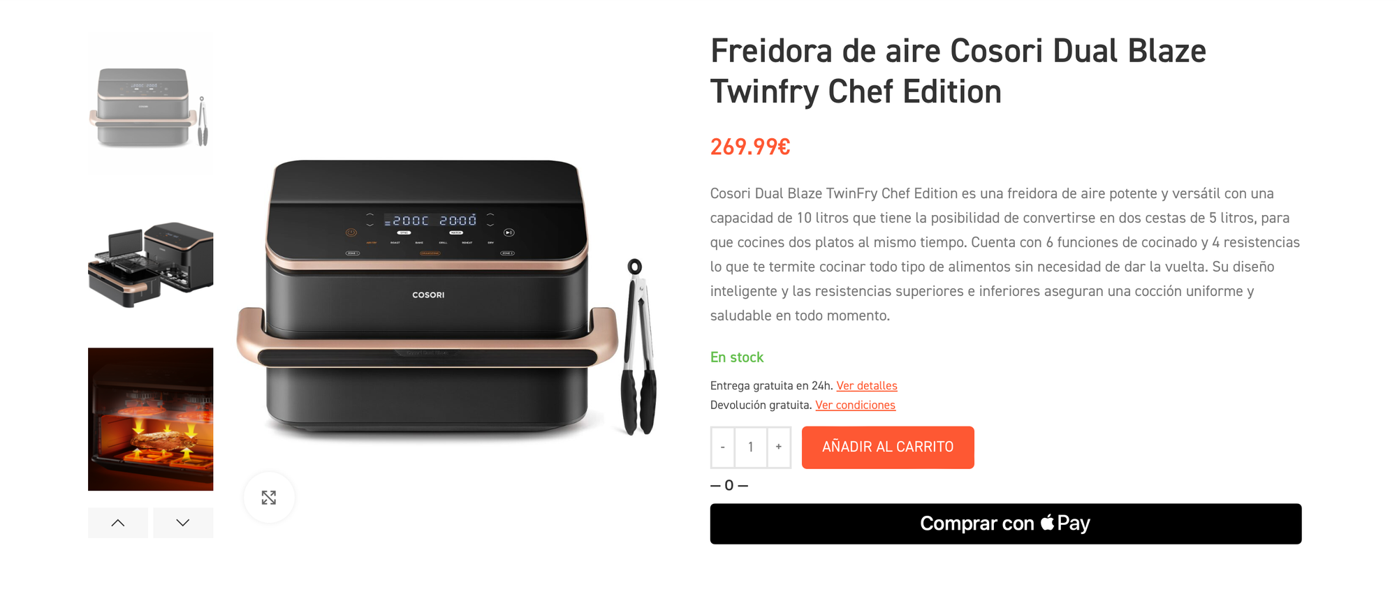 COSORI presenta Dual Blaze Twinfry Chef Edition, la única freidora de aire del mercado con cuatro resistencias para cocinar sin precalentar y dar la vuelta a los alimentos