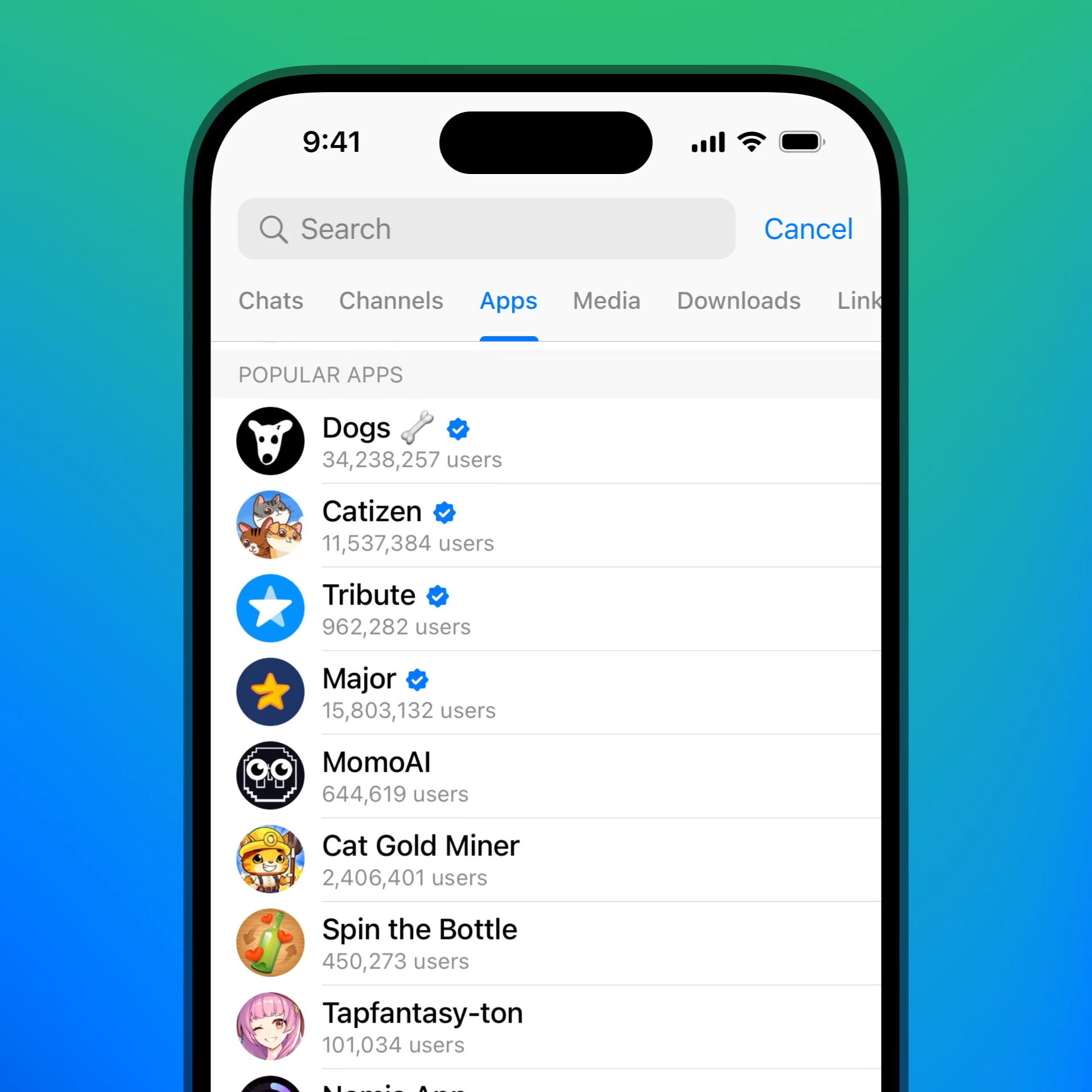 Mini App Store de Telegram