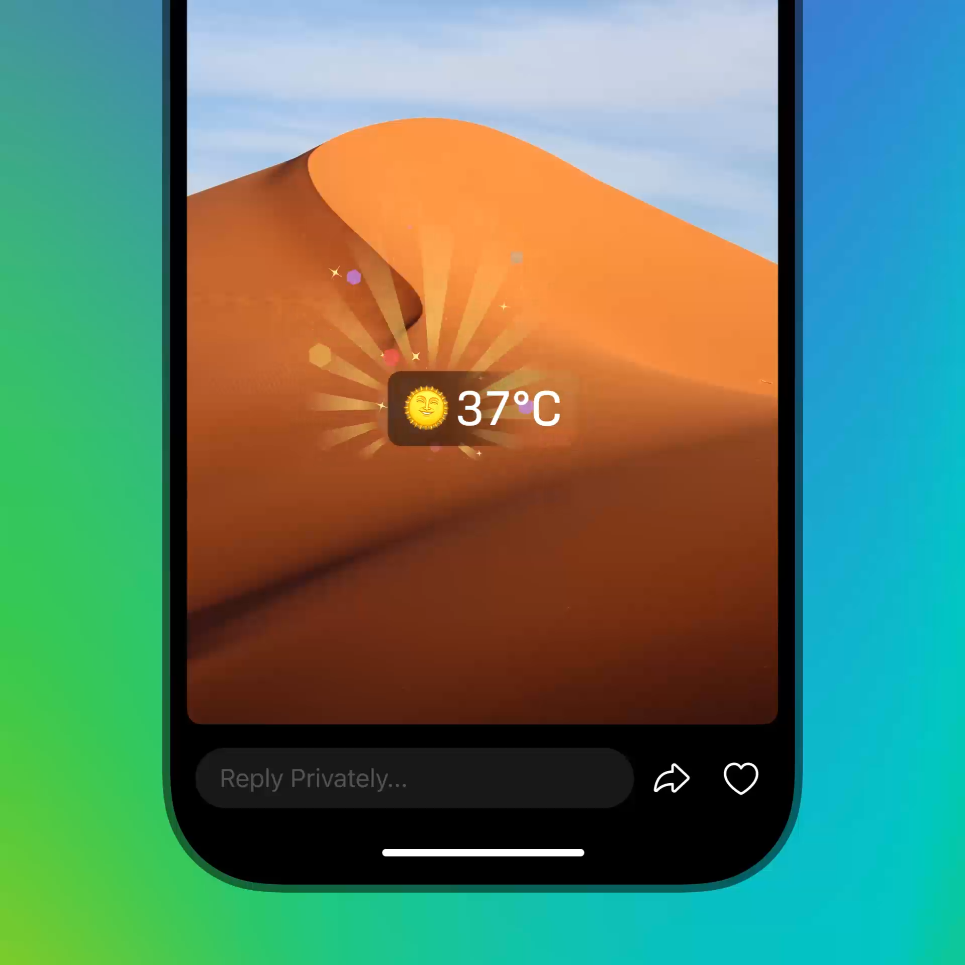 Ejemplo de historia con el nuevo widget del tiempo