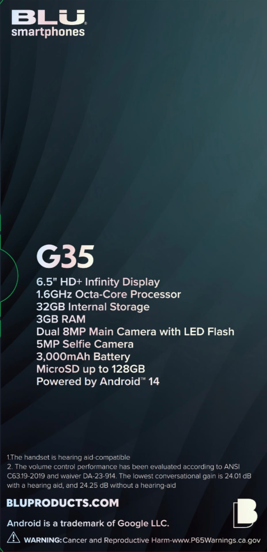 Imagen filtrada de la caja del nuevo BLU G35