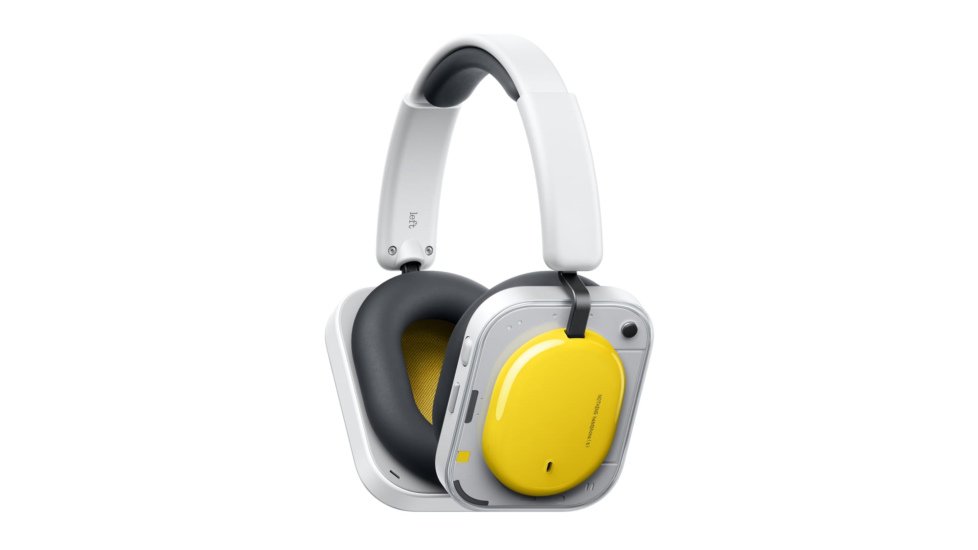 Imagen promocional de los nuevos auriculares de diadema Nothing Headphone (a) en color amarillo