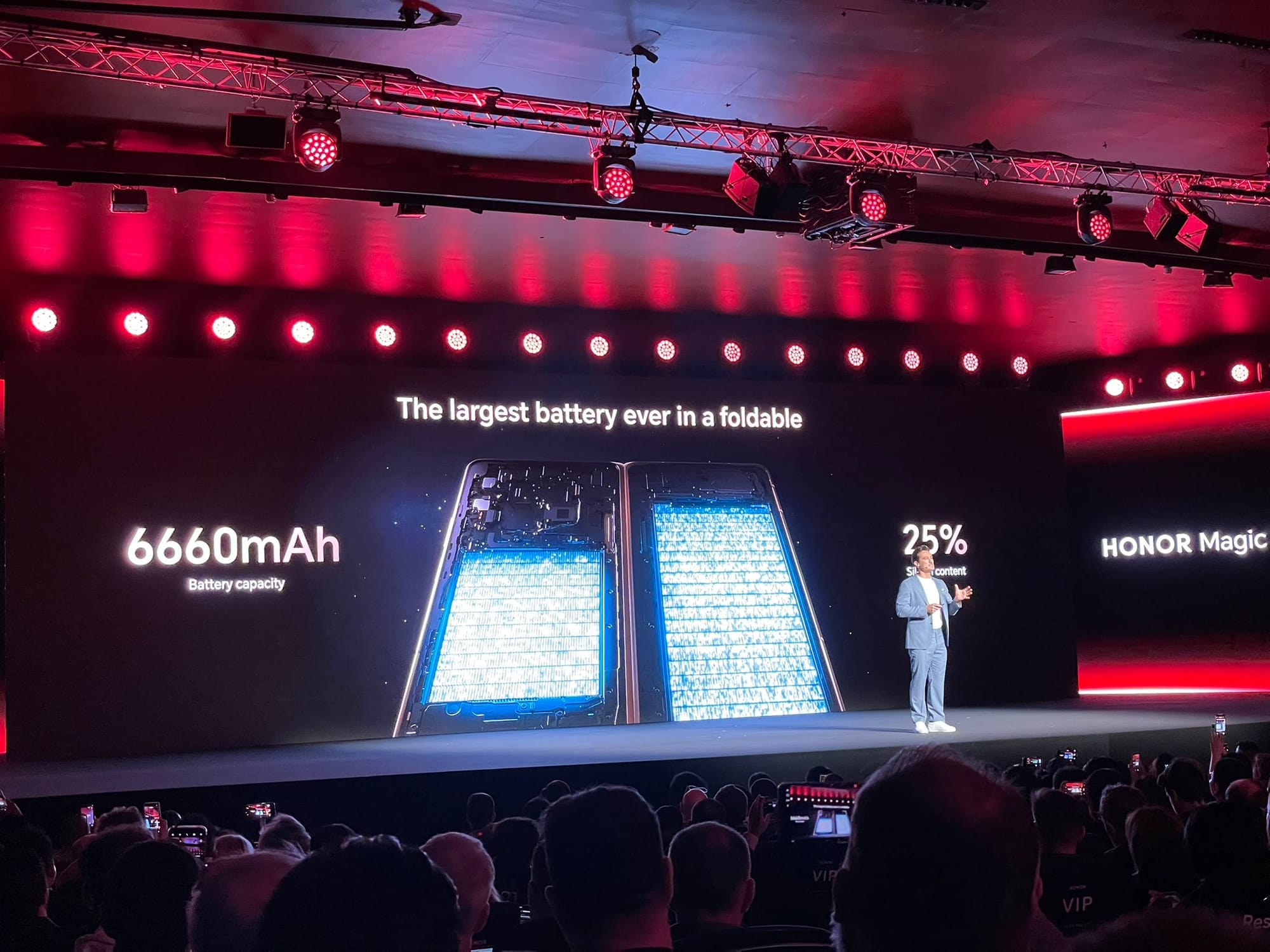 Imagen tomada durante el MWC 2026 de Barcelona en el evento de presentación organizado por Honor