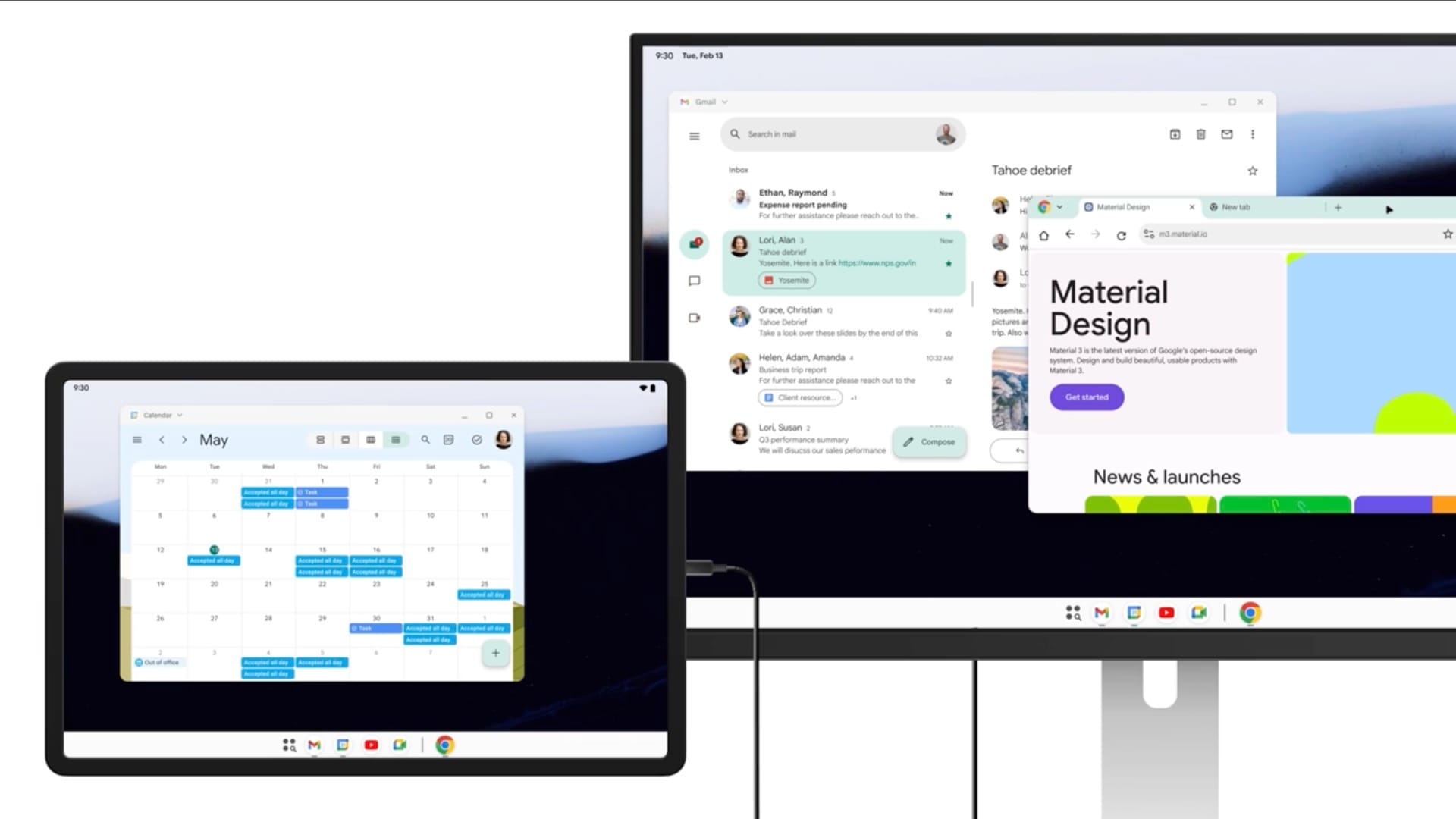 Imagen promocional de la nueva función de Android 16 QPR3 que transforma una tablet en un PC mediante el soporte de escritorio