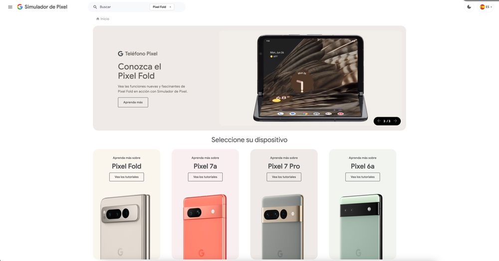 Nueva web de Google "Simulador de Pixel"