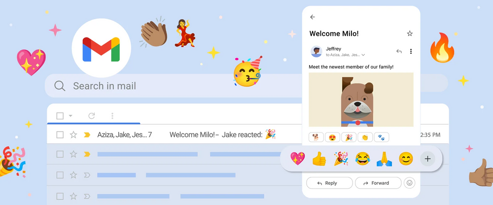 Reacciones de Gmail con emojis