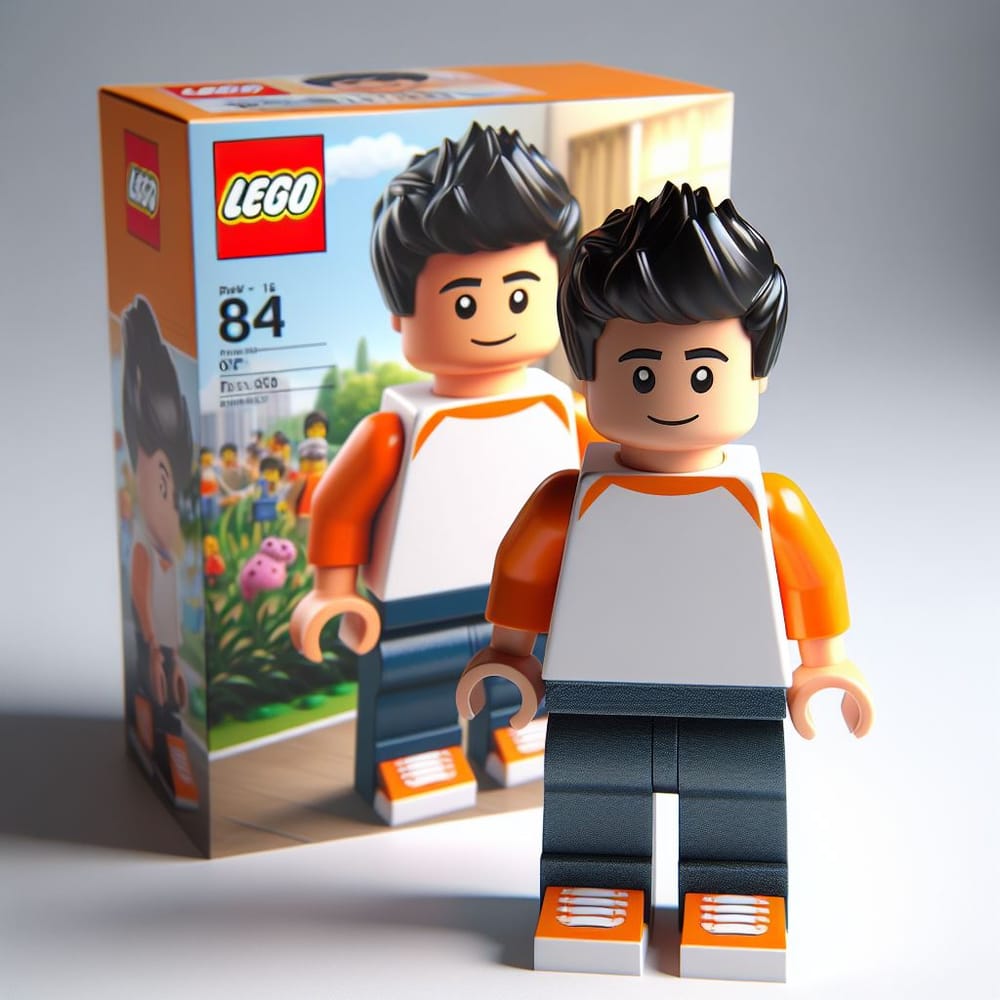 Figura Lego personalizada creada con la inteligencia artificial de Microsoft Copilot