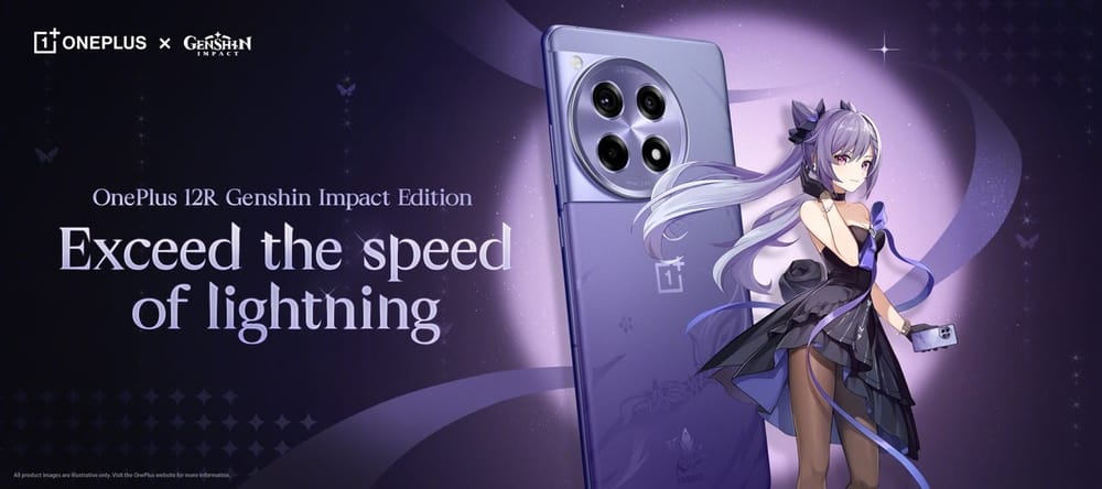 Imagen promocional de la nueva edición especial Genshin Impact del OnePlus 12R