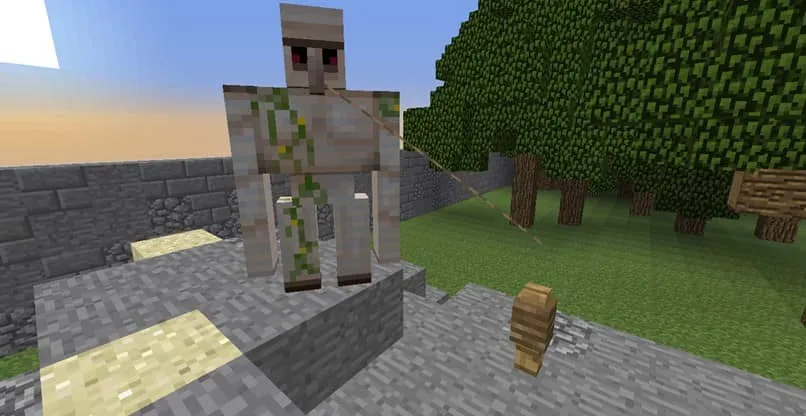 Una criatura de Minecraft atada con una rienda