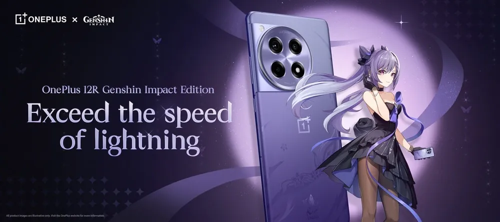 Imagen promocional de la nueva edición especial Genshin Impact del OnePlus 12R