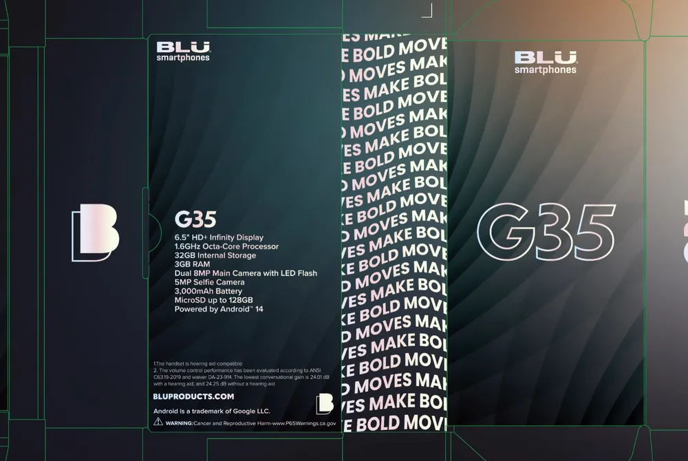 Imagen filtrada de la caja del nuevo BLU G35
