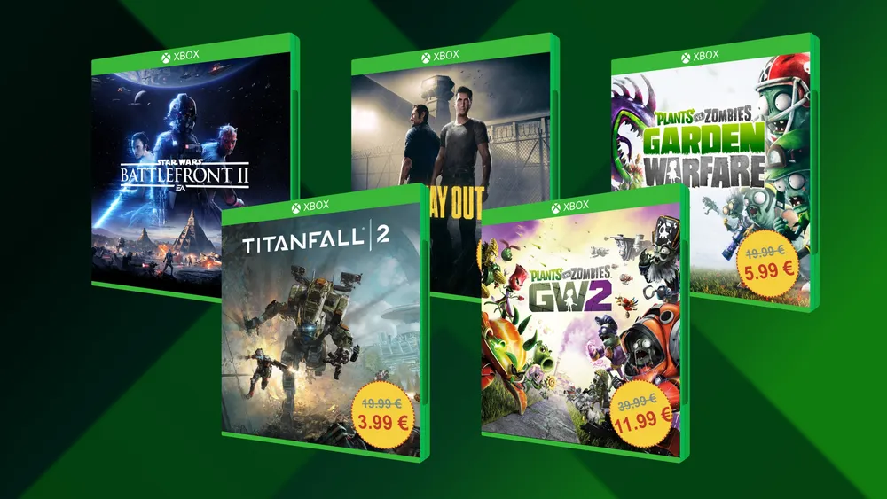 Portadas de algunos juegos de Xbox en oferta como Titanfall 2 o Star Wars Battlefront II