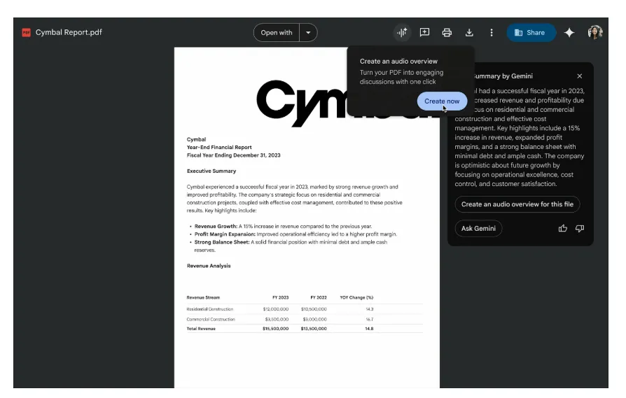 Resúmenes en Audio con IA para PDFs en Google Drive
