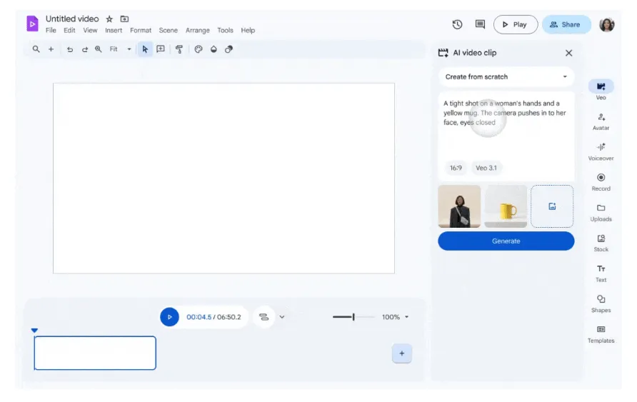 Creador de vídeos Google Vids
