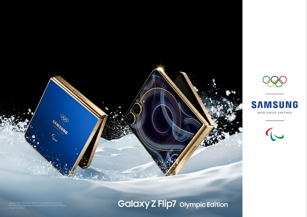 Imagen promocional del Samsung Galaxy Z Flip7 Olympic Edition