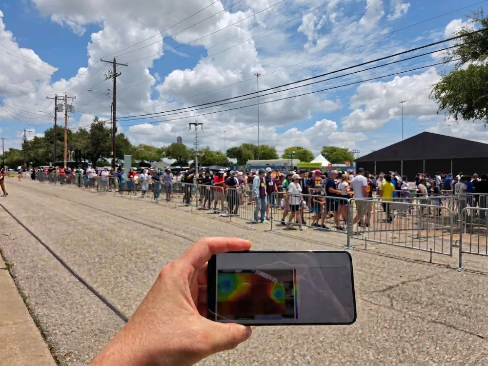 Imagen promocional del evento realizado por Samsung y Verizon en Dallas con la tecnología ISAC