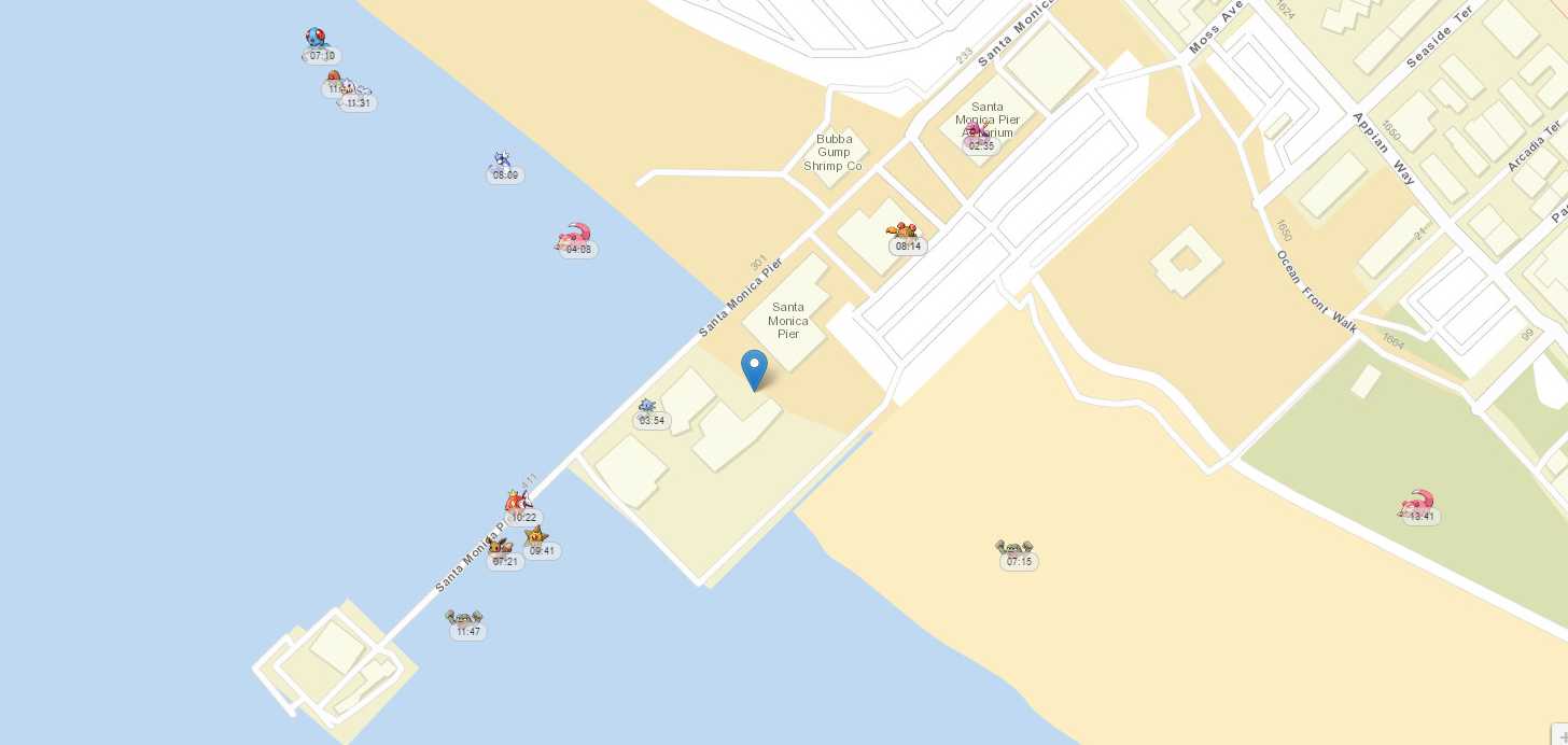 Pokémon en el Pier