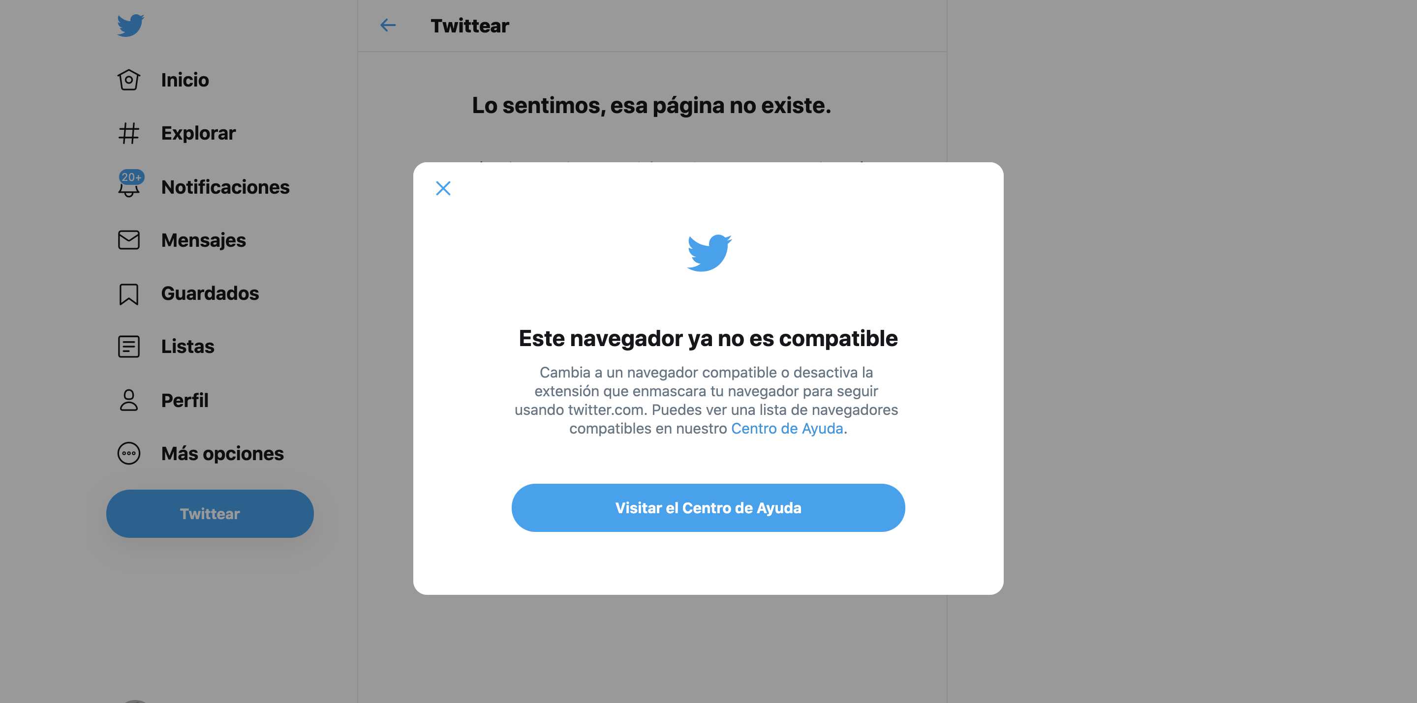 Este navegador ya no es compatible Por qué aparece este mensaje en Twitter AndroidTR